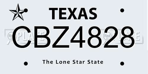 CBZ4828 Texas License Plate