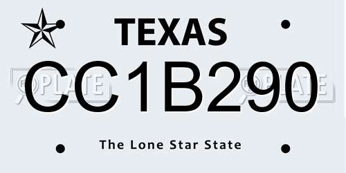 CC1B290 Texas License Plate