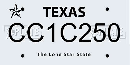 CC1C250 Texas License Plate