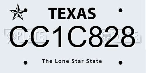 CC1C828 Texas License Plate