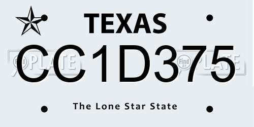 CC1D375 Texas License Plate