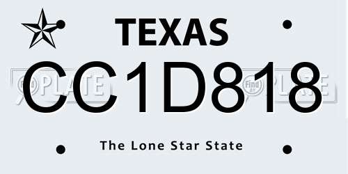 CC1D818 Texas License Plate