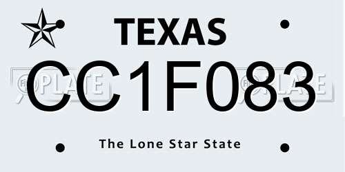 CC1F083 Texas License Plate