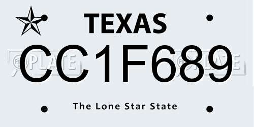 CC1F689 Texas License Plate