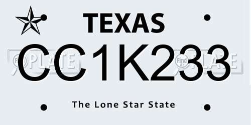 CC1K233 Texas License Plate