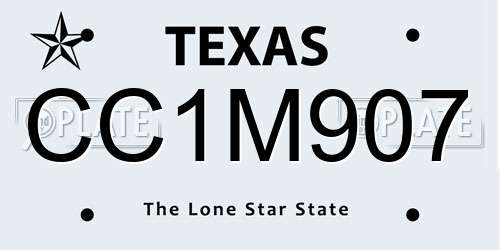 CC1M907 Texas License Plate