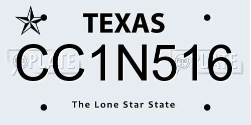 CC1N516 Texas License Plate