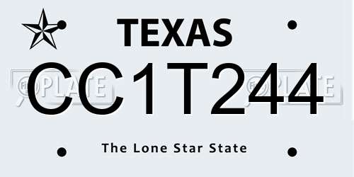 CC1T244 Texas License Plate