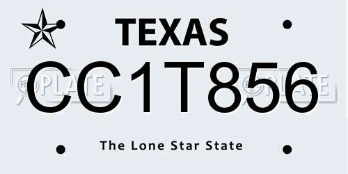 CC1T856 Texas License Plate