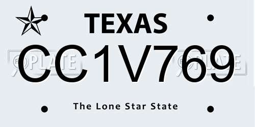 CC1V769 Texas License Plate
