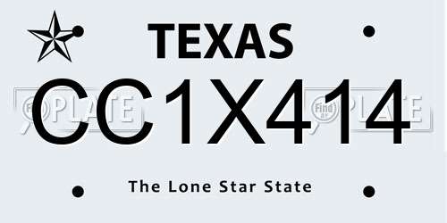 CC1X414 Texas License Plate