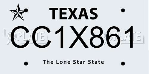 CC1X861 Texas License Plate