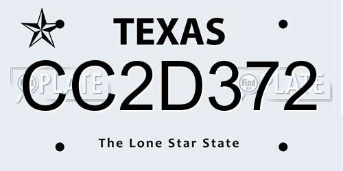 CC2D372 Texas License Plate