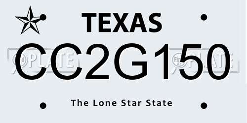 CC2G150 Texas License Plate