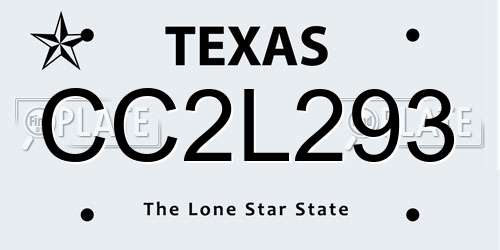 CC2L293 Texas License Plate