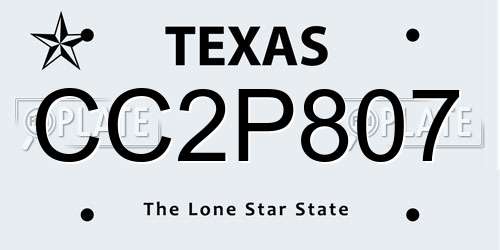 CC2P807 Texas License Plate