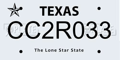 CC2R033 Texas License Plate