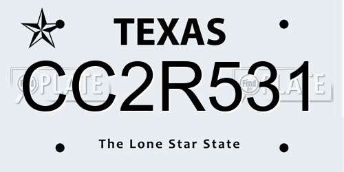 CC2R531 Texas License Plate