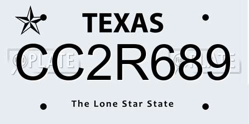 CC2R689 Texas License Plate