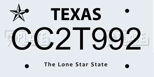 CC2T992 Texas License Plate