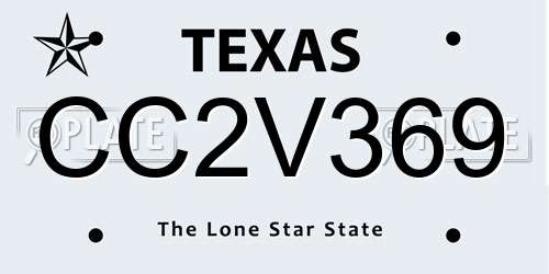 CC2V369 Texas License Plate