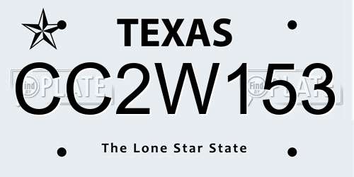 CC2W153 Texas License Plate