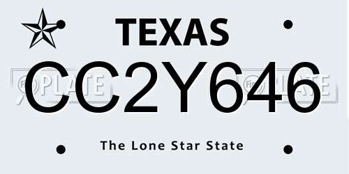 CC2Y646 Texas License Plate