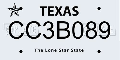 CC3B089 Texas License Plate