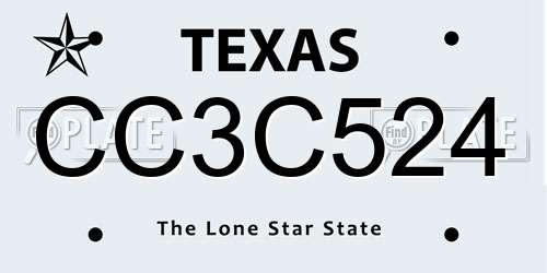 CC3C524 Texas License Plate
