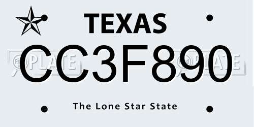CC3F890 Texas License Plate