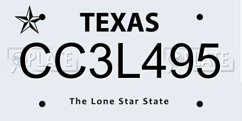 CC3L495 Texas License Plate