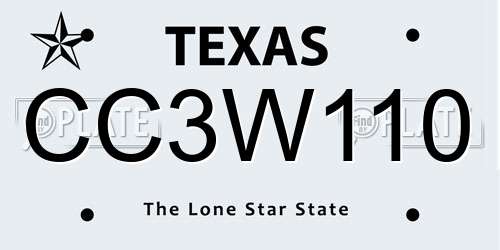 CC3W110 Texas License Plate