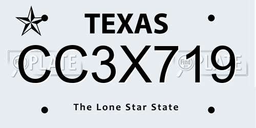 CC3X719 Texas License Plate