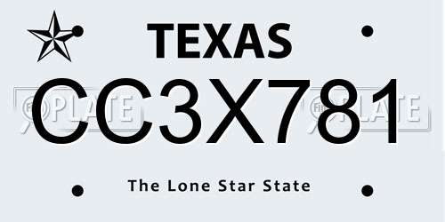 CC3X781 Texas License Plate