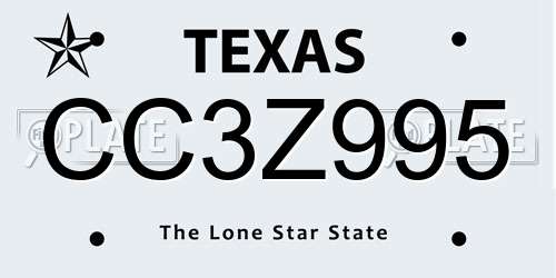 CC3Z995 Texas License Plate