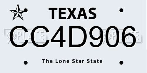CC4D906 Texas License Plate