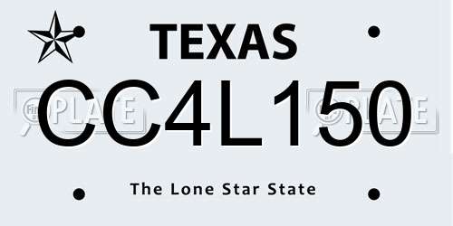 CC4L150 Texas License Plate