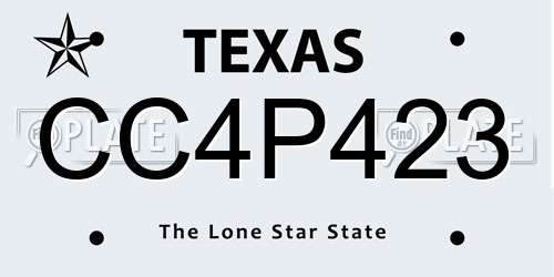 CC4P423 Texas License Plate