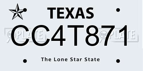 CC4T871 Texas License Plate