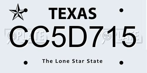 CC5D715 Texas License Plate