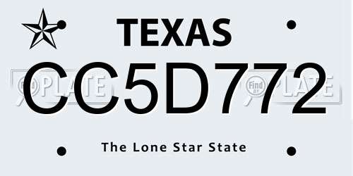 CC5D772 Texas License Plate