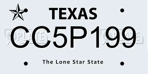 CC5P199 Texas License Plate