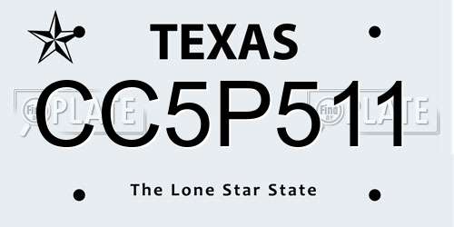 CC5P511 Texas License Plate