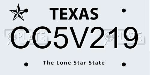 CC5V219 Texas License Plate