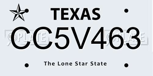 CC5V463 Texas License Plate