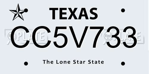 CC5V733 Texas License Plate