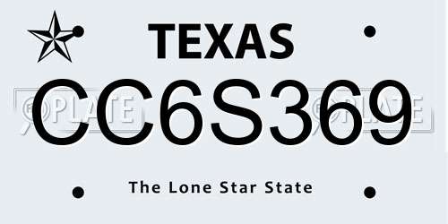 CC6S369 Texas License Plate