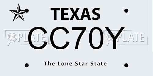CC70Y Texas License Plate