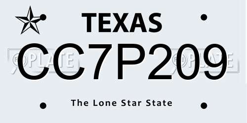 CC7P209 Texas License Plate