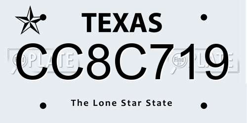 CC8C719 Texas License Plate